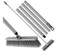 Hardys Soft Indoor Broom - 4-Piece Metal Handle, Soft Synthetic Flagged Bristles, Angled Head - 120Cm (Locked) 29Cm (Collapsed)