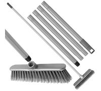 Hardys Soft Indoor Sweeping Brush - Soft Broom for Laminate, Vinyl, Tile & Wooden Floors - Collapsible Broom Handle, Angled Head & Flagged Bristles - 120cm, Grey