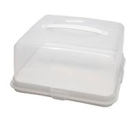 Hardys Square Cake Carrier Box - Hard Plastic Dome & Stand, Airtight Lockable Clips, Carry Handle - Dishwasher Safe, 30Cm