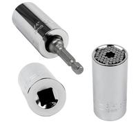 Hardys Universal Grip Socket Wrench Hand Ratchet Spanner Drill Adapter Tool 7mm - 19mm
