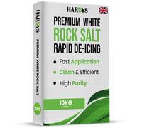 Hardys White De-Icing Rock Salt - Fast-Acting Salt For Melting Snow & Ice On Paths, Driveways, & Roads, Ideal For Weeding - 10Kg