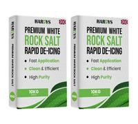 Hardys White De-Icing Rock Salt - Fast-Acting Salt For Melting Snow & Ice On Paths, Driveways, & Roads, Ideal For Weeding - 20Kg
