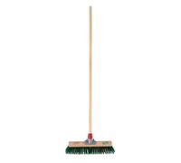 Hardys Wooden Brush Broom Heavy Duty Stiff Synthetic Plastic Bristles Outdoor Yard Driveway Sweeping Long Handle - 15"