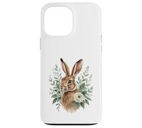 Hare Animal Flower Portrait with Botanical Elements Case for iPhone 13 Pro Max