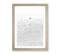 Hare At Wintertime Modern Framed Wall Art Print, Ready to Hang Picture for Living Room Bedroom Home Office Décor, Oak A2 (64 x 46 cm)
