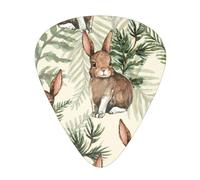Hare Behind Leaf,12 Pcs Guitar Pick,3 Different Thickness Plectrums for Acoustic Guitar Bass Ukulele (0.46mm 0.96mm 0.71mm)