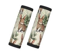 Hare Behind Leaf, 2 Pcs Luggage Handle Wrap Grips, Comfort Soft Handle Covers Luggage Tag