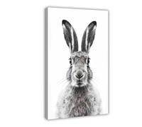 Hare Black And White Animal Art Poster Wall Art