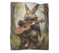 Hare Blanket Fleece Flannel Throw Blanket Guitar for Kids Boys Girls Adults Microfiber Plush Blanket Decor Fuzzy Blanket for Sofa Bed TV Livingroom 40x50inch(100x130cm)