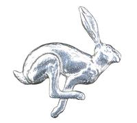 Hare Brooch, Hare Jewelry, Handcrafted in Fine Pewter by William Sturt