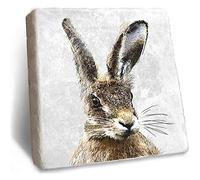 Hare Coaster - Rustic Edged Natural Marble Coaster by Stone Rebellion (Hare)
