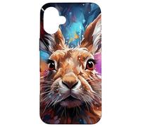 Hare Colorful Illustration Graphic Case for iPhone 16 Plus