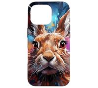 Hare Colorful Illustration Graphic Case for iPhone 16 Pro
