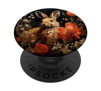 Hare Cottagecore Botanical Flowers Graphic PopSockets Swappable PopGrip