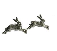 Hare Cufflinks, Handmade in England from Fine English Pewter. Gift Boxed