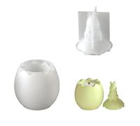 Hare Eggs Shape Resin Jar with Lid Crafting Holder Holiday Ornament Easter Oocyte Elastomer Cast Rosin Casting Cast Soap Making Lagomorph Cup Recyclable Elastomer Holiday Making Easter Conies