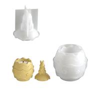 Hare Eggs Shape Silicone Molds with Lid for Resin Casting, A