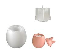 Hare Eggs Shape Silicone Molds with Lid for Resin Casting, C