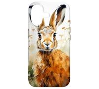 Hare Flowers Watercolor Illustration Graphic Case for iPhone 17