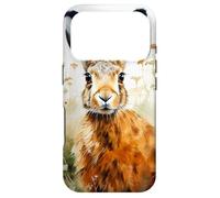 Hare Flowers Watercolor Illustration Graphic Case for iPhone 17 Pro