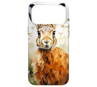 Hare Flowers Watercolor Illustration Graphic Case for iPhone 17 Pro Max