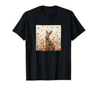 Hare Flowers With Hearts Around Boho Style Graphic T-Shirt