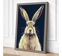 Hare in Confrontation Modern Canvas Wall Art Print 18x12 Inch (46 x 30 cm)