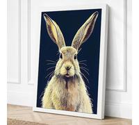 Hare in Confrontation Modern Canvas Wall Art Print 18x12 Inch (46 x 30 cm)