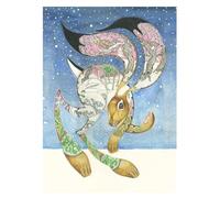 Hare in the Snow Card Daniel Mackie Designs 7 x 5 inches wrapped in cello with envelope