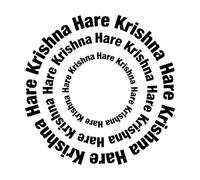 Hare Krishna Hare Krishna Lord Krishna Name is a Round Shape Wall Stickers 42x42cm Art Mural Painting Black