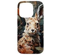 Hare Palm Leaves Camouflage Illustration Graphic Case for iPhone 14 Pro