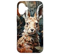 Hare Palm Leaves Camouflage Illustration Graphic Case for iPhone 16 Plus