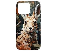 Hare Palm Leaves Camouflage Illustration Graphic Case for iPhone 16 Pro