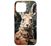 Hare Palm Leaves Camouflage Illustration Graphic Case for iPhone 16 Pro Max