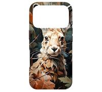 Hare Palm Leaves Camouflage Illustration Graphic Case for iPhone 17 Pro
