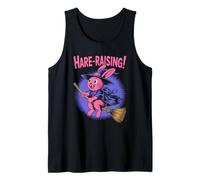 Hare Raising Pink Bunny Witch On Broom Cute Halloween Tank Top