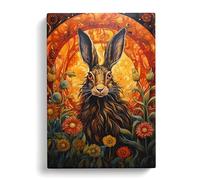 Hare Renaissance Art Canvas Print | Gallery Wrapped 30mm Frame Wall Art | 30x20 inches | Ready to Hang | Classic Animals Picture | Living Room Bedroom Lounge Office