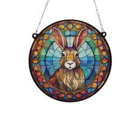 Hare Stained Glass Effect Suncatcher - Garden Gift - Animal Lovers - Hare Lovers (19cm)