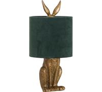 Hare Table Lamp - Antique Gold - Green Velvet Shade