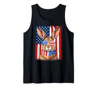 Hare US America Flag Men Women 4th of July Patriotic Tank Top