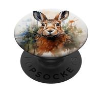 Hare Watercolor Illustration Graphic PopSockets Adhesive PopGrip