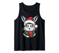 Hare Xmas Santa Hat Scarf Christmas Costume Tank Top