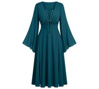 Harekoiw Halloween Costumes for Women's Renaissance Gypsy Dress with Bell | Halloween Costumes for Women's Renaissance Gypsy Dress with Bell