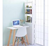 HARELA 8-Tier Tall Narrow Bathroom Storage Cabinet Slim Kitchen Pantry Storage Cabinet with Drawers and Shelves, Multifunctional Mobile Locker for Kitchen, Bathroom(White)