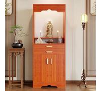 HARELA Altar Cabinet, Simple Modern Shrine, Altar Table with Storage, Meditation Altar Table Cabinet, Bamboo Prayer Meditation Table, Home Decor(Ancient ebony,60cm/23.6in)