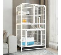HARELA Catio Outdoor Cat Enclosure, Spacious Large Cage for Cats - Durable, Jump Platform, Multi-Feature Enclosed Cat Condo for Indoor Cats, White/Black (78 * 55 * 137cm)