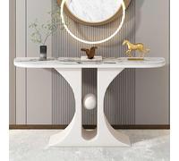HARELA Modern Console Accent Table Small Entryway Table with Storage, Narrow Sofa Table for Hallway Living Room(White,100cm/39.4in)