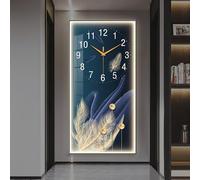 HARELA Multifunctional Decorative Wall Clocks, Large Wall Art Decor Clock with Light, Creative Silent Hanging Clock for Corridor, Living Room, Dining Room(Black M,80x160cm/31.5x63in)
