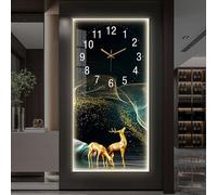 HARELA Multifunctional Decorative Wall Clocks, Large Wall Art Decor Clock with Light, Creative Silent Hanging Clock for Corridor, Living Room, Dining Room(Black G,80x160cm/31.5x63in)