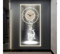 HARELA Multifunctional Decorative Wall Clocks, Large Wall Art Decor Clock with Light, Creative Silent Hanging Clock for Corridor, Living Room, Dining Room(Black F,60x120cm/23.6x47.2in)